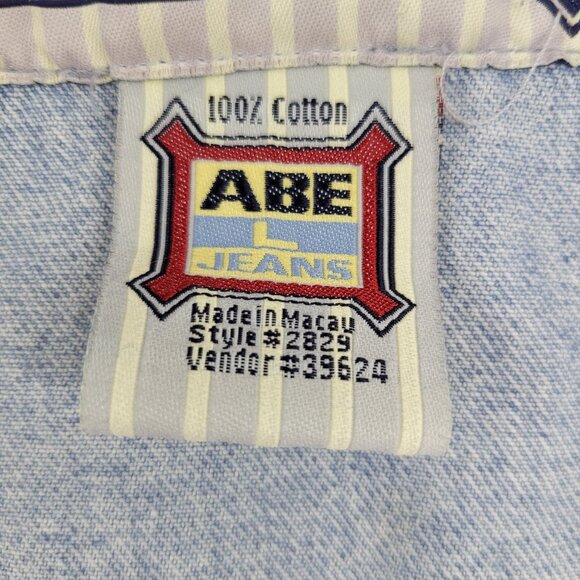 Vintage Denim Vest Womens L Blue Faded Button up w pockets by ABE Jeans - Picture 4 of 14